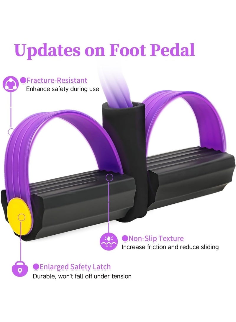 Pedal Resistance Bands with Handles, Upgrade 6-Tubes Manual Tension Training Pedal, Natural Rubber Foot Pedal Resistance Bands, Multifunction Fitness Bands for Abdomen, Waist, Arm, Leg - Image 2